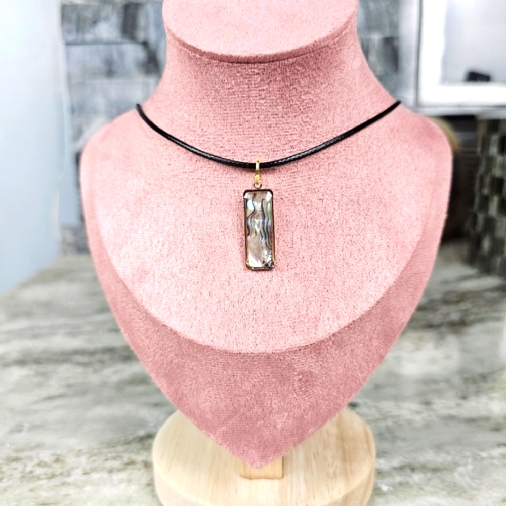 Boho Abolone Cord Necklace Handmade